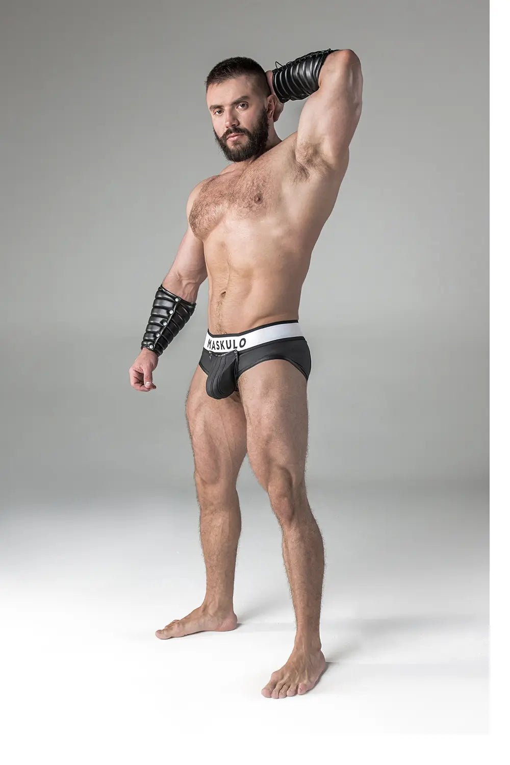 Armored. Rubber look Briefs. Detachable Pouch. Black - Maskulo - MBR108-Y1 - Maskulo EU Global Online Store