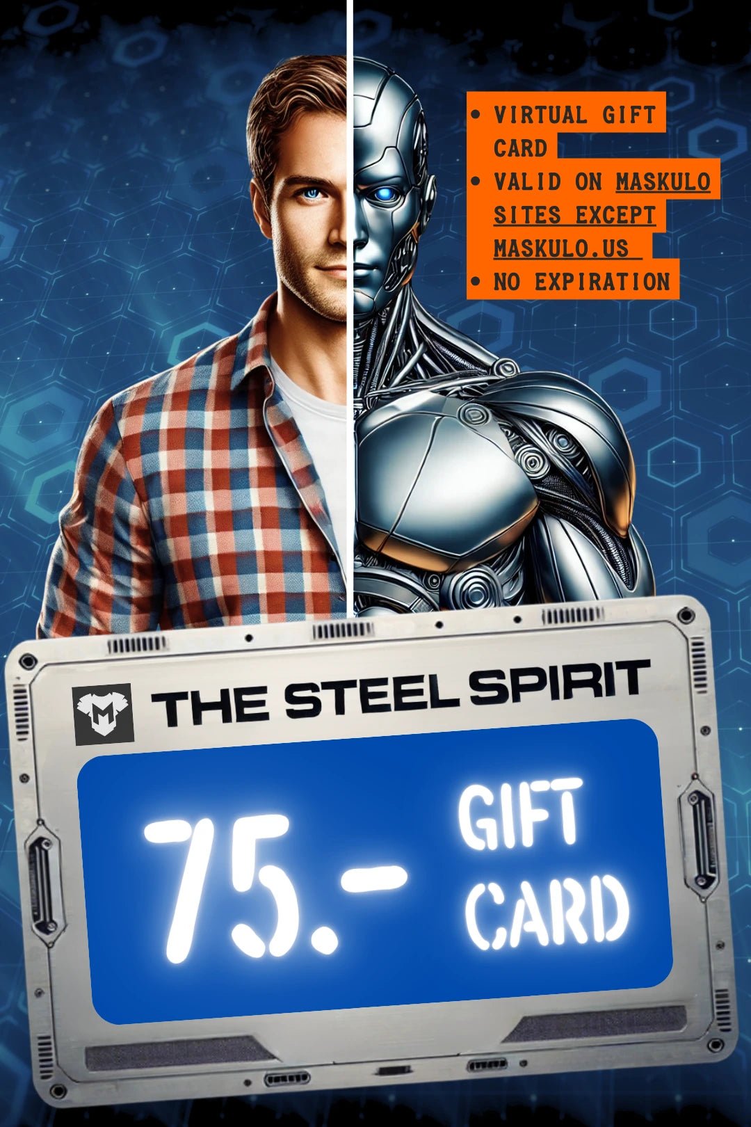 Maskulo Global (EU) online store gift card for 300€, ideal for any occasion. Purchase instantly for shipping from the EU.