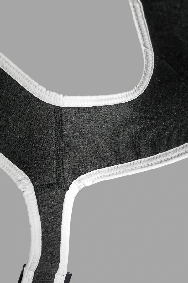 Zale Aquatorr Neoprene Chest Harness (MHR190-Y3) in black and white for adult males, providing a stylish and secure fit.