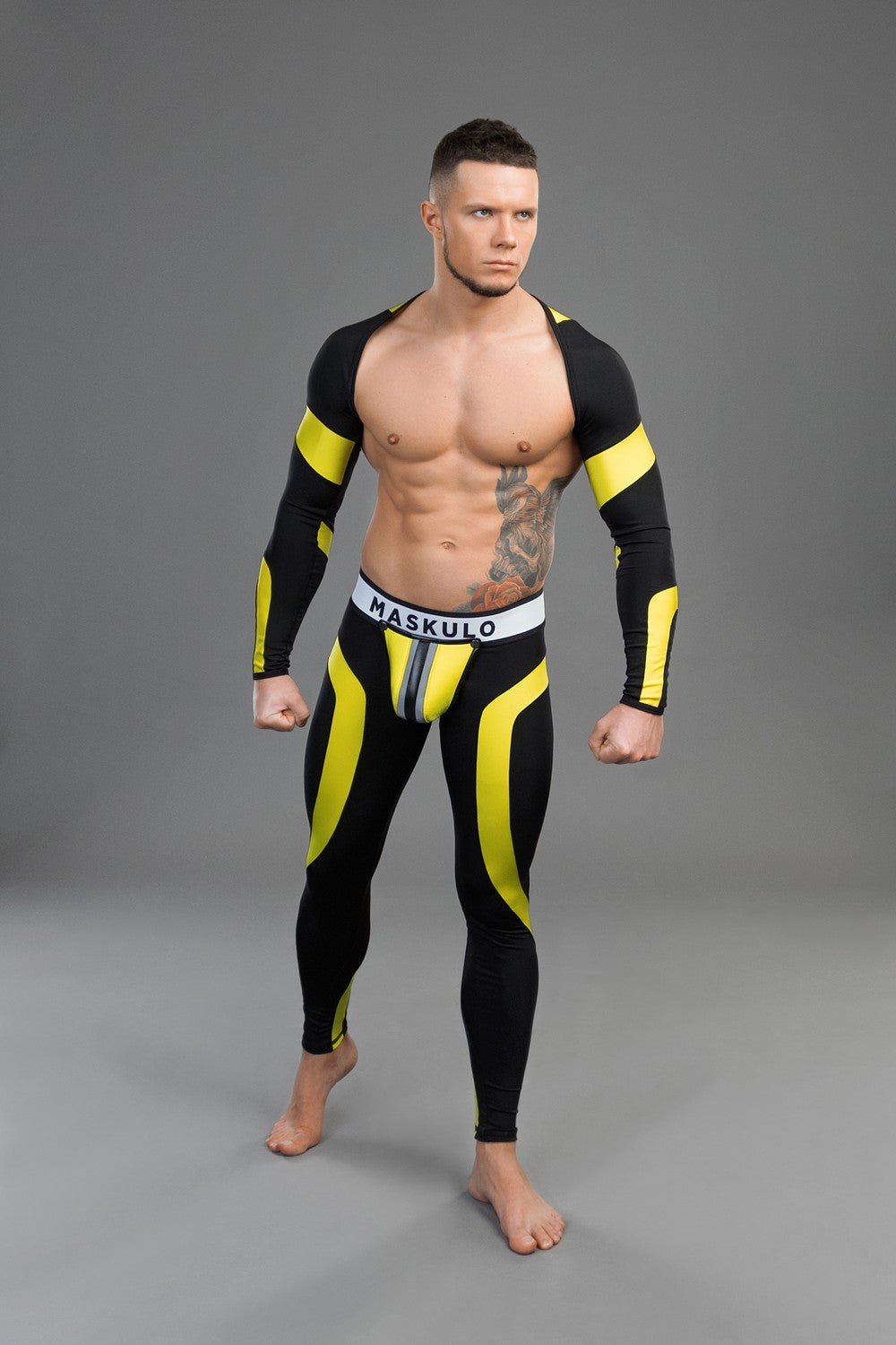 Youngero. Crop Top. Long Sleeves Yellow - Maskulo - MTP156-Y1 - Maskulo EU Global Online Store