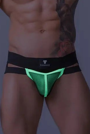 Youngero. Jockstrap. Mesh Codpiece. Green Neon - Maskulo - MJS164-Y1 - Maskulo EU Global Online Store