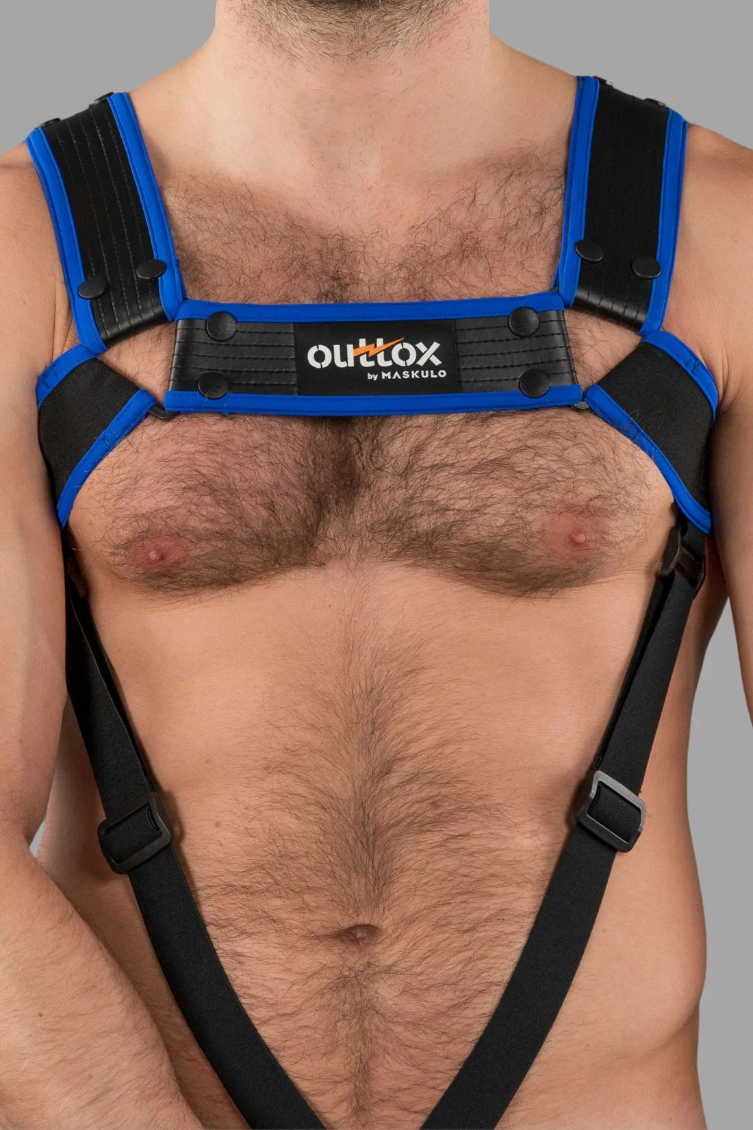 Outtox. Arnés corporal con broches. Azul