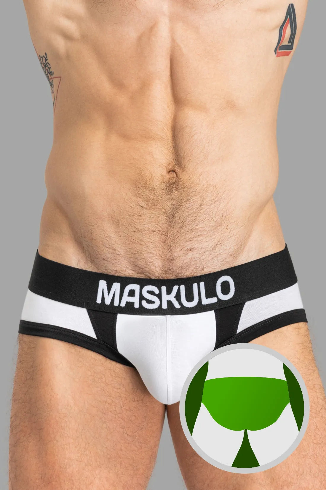 CAPTAIN-A Calzoncillos con O-Inside-POUCH. Blanco+Negro