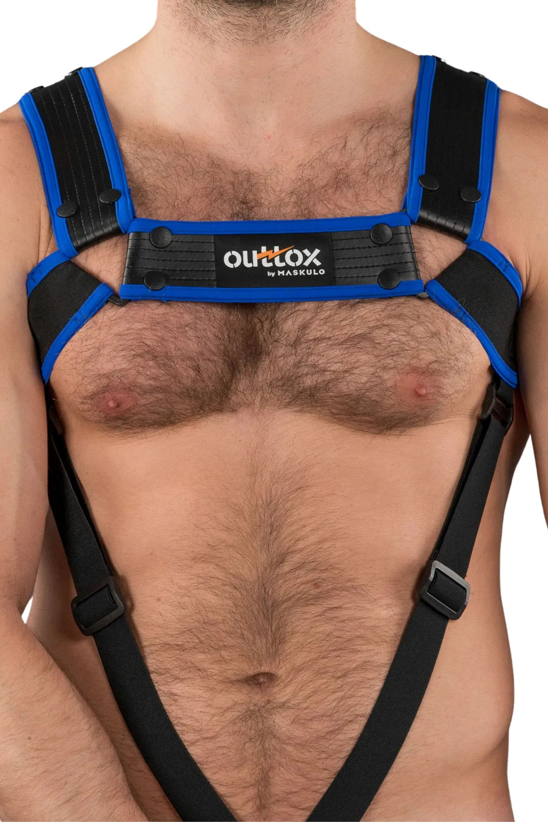 Outtox. Arnés corporal con broches. Azul