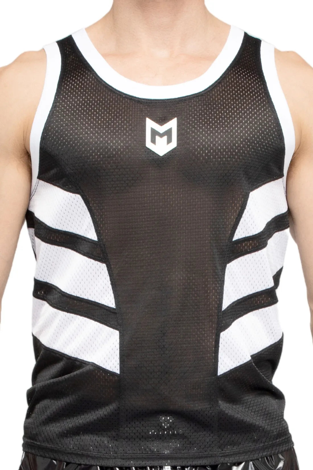 Skulla. Mesh-Tanktop. Schwarz und Weiß