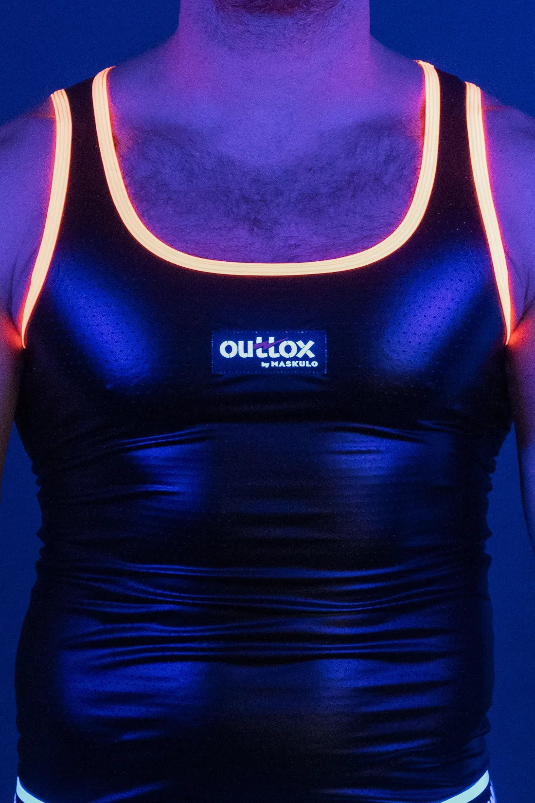 Outtox. Tanktop. Zwart+Oranje &