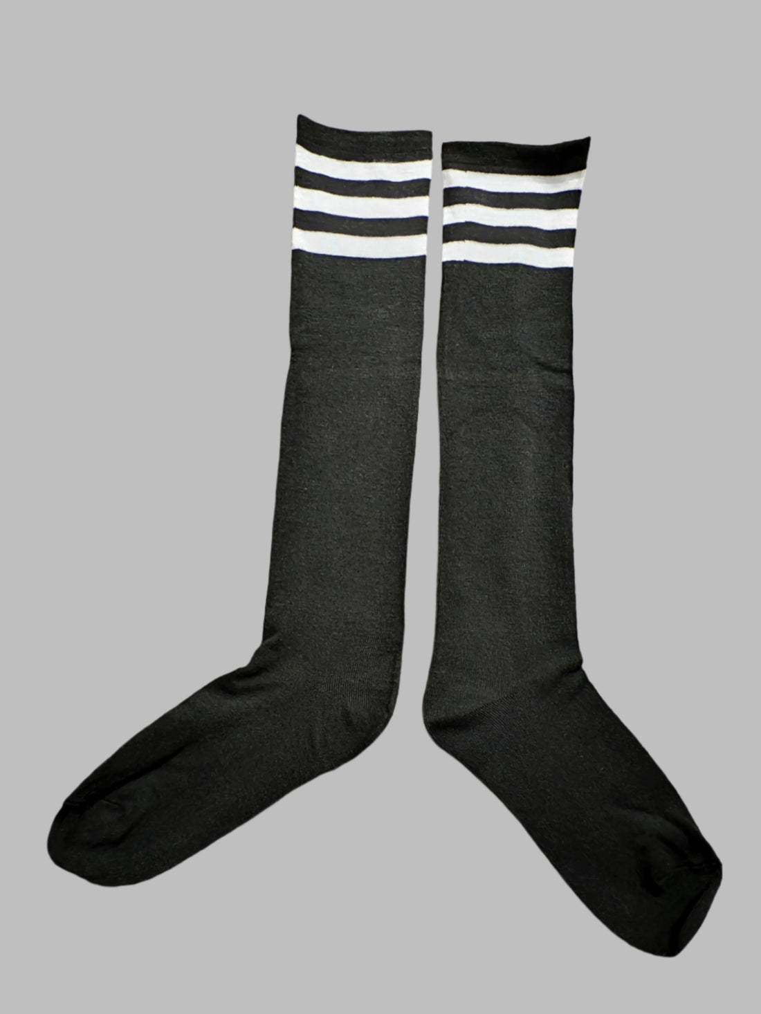 Long Socks. Black + White Stripes