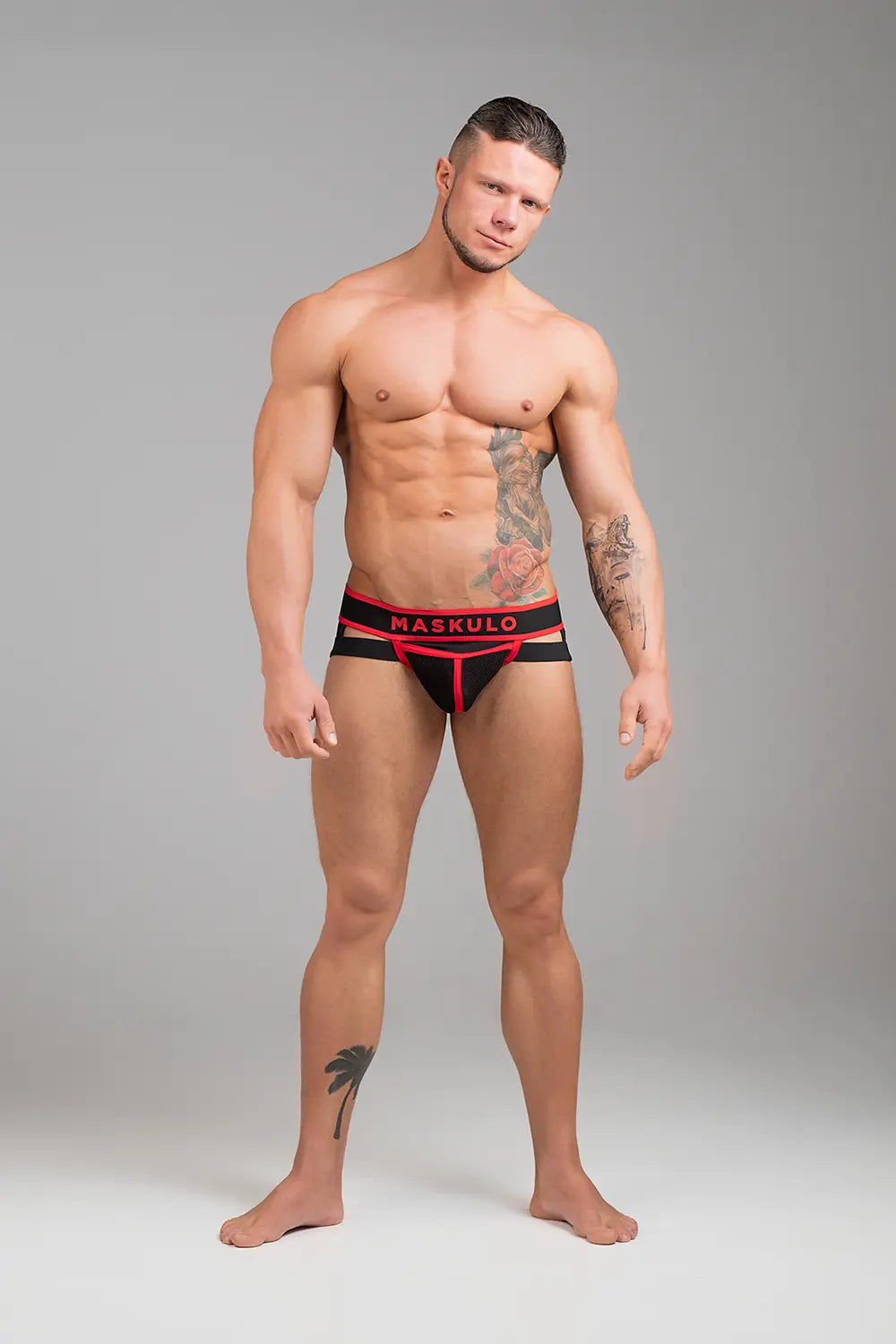 Life. Jockstrap. Cotton. Red + Black