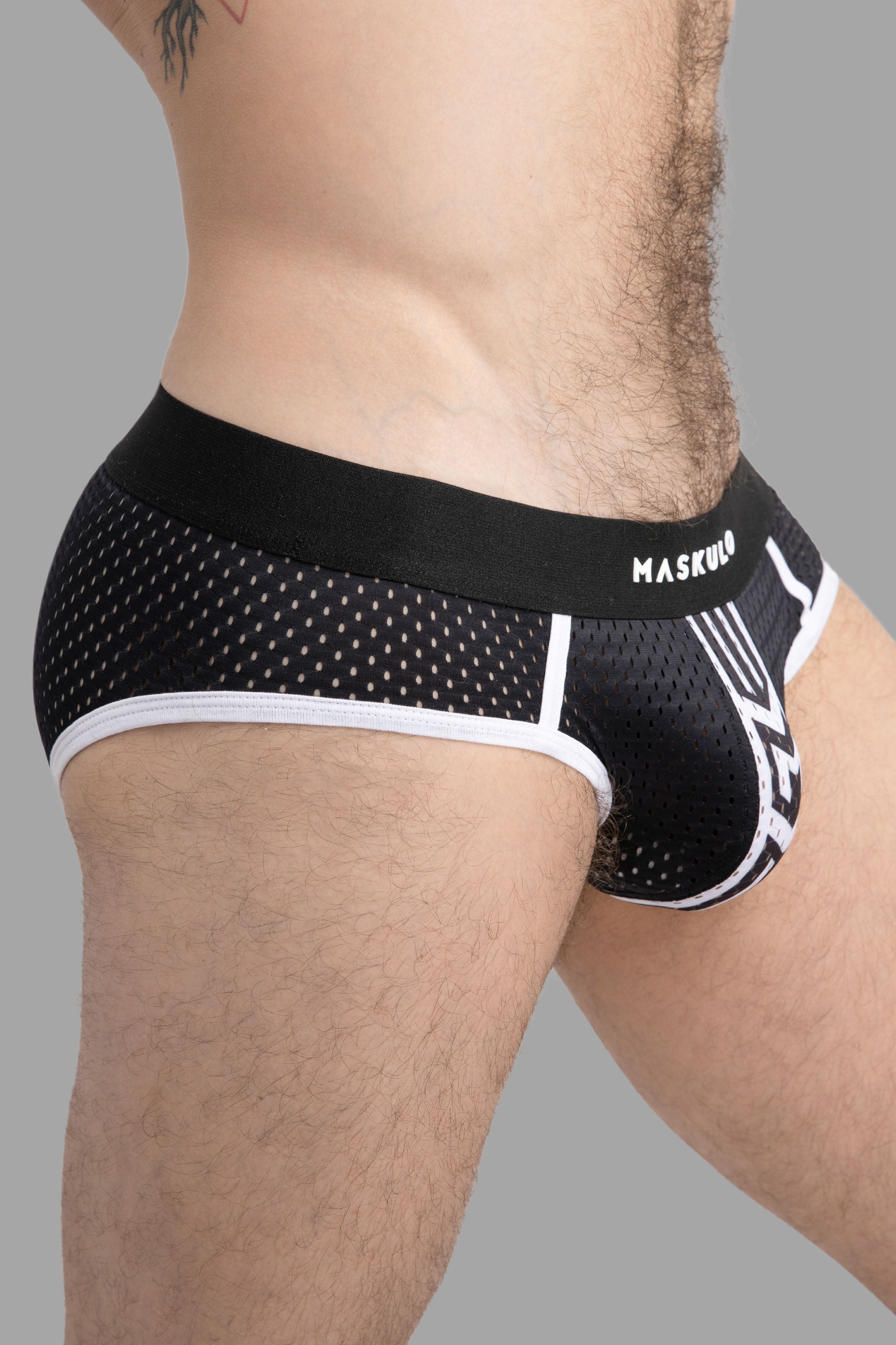 Calzoncillos de malla estampados. Negro+Blanco