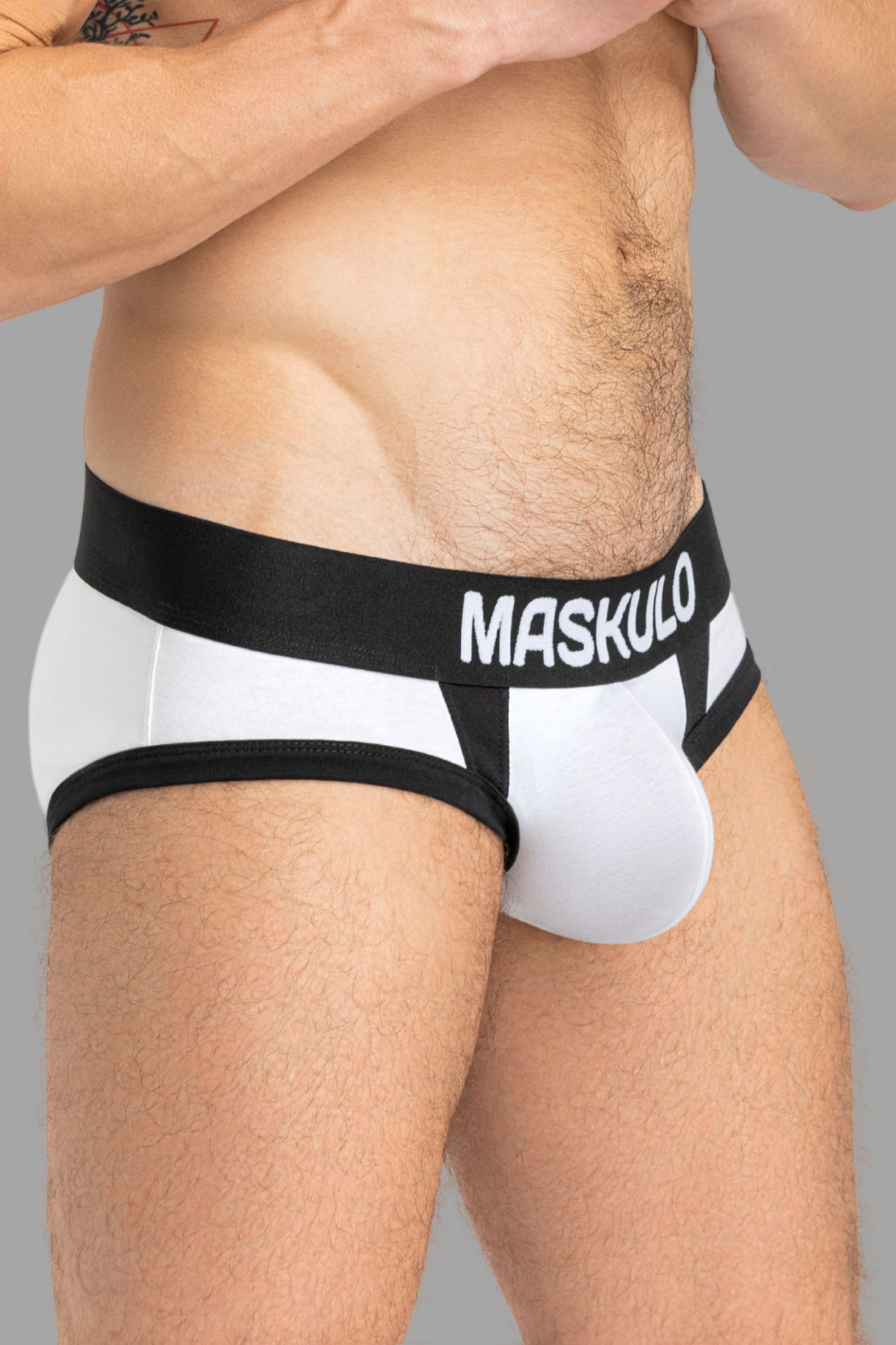 CAPTAIN-A Briefs with O-Inside-POUCH. White+Black