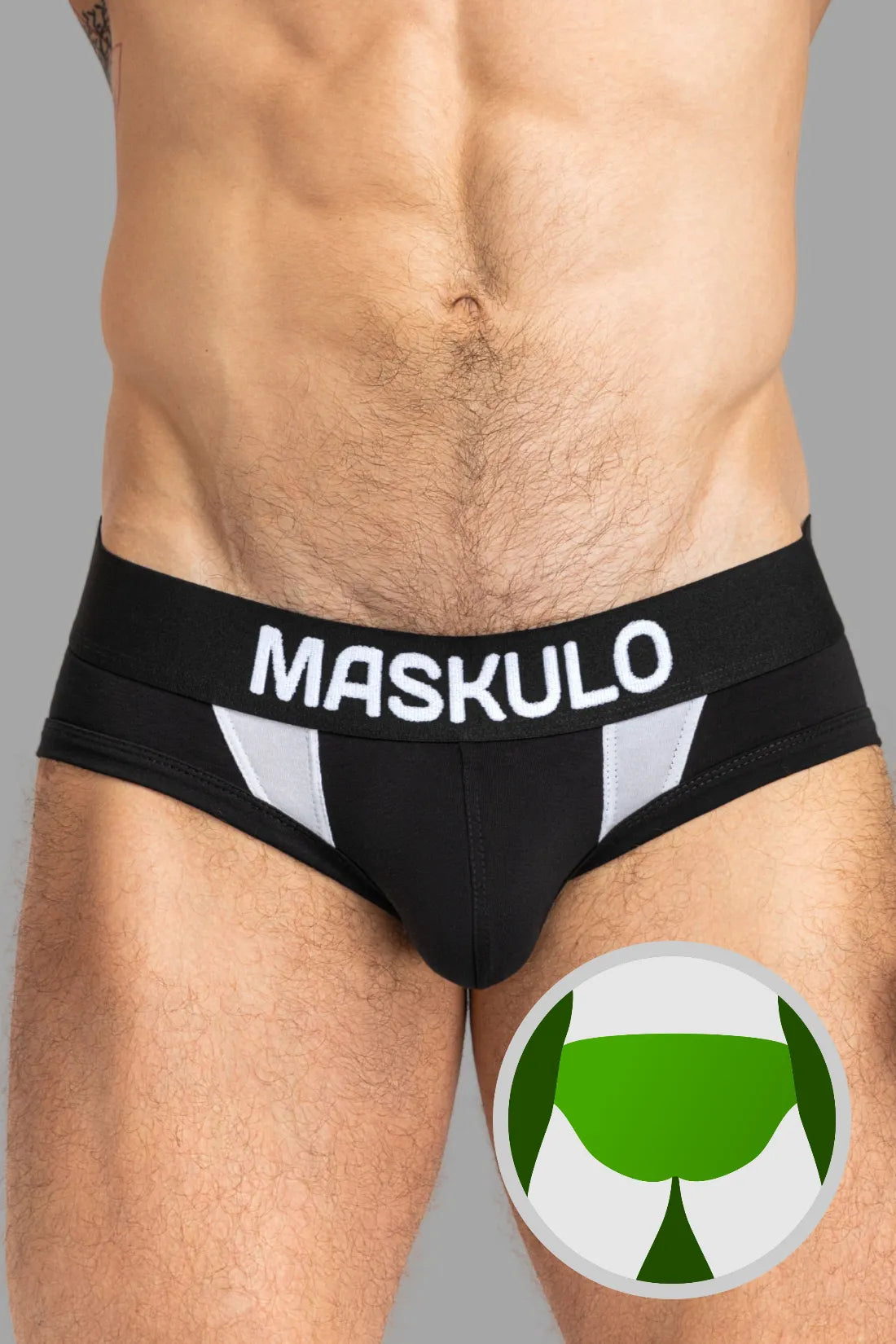 CAPTAIN-A Calzoncillos con O-Inside-POUCH. Negro+Blanco