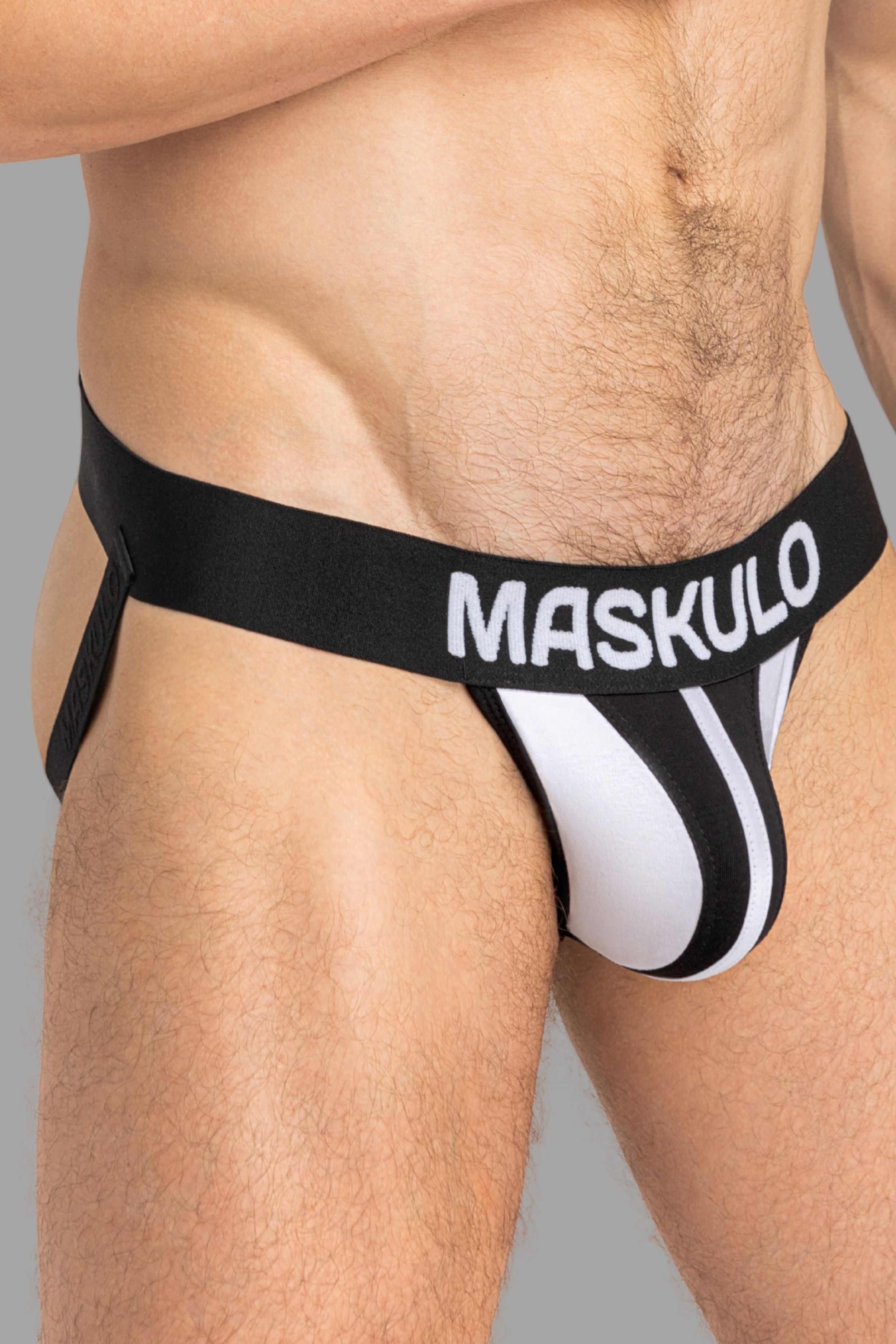 TIGER Jock mit POUCH-SNAP. Weiß und Schwarz