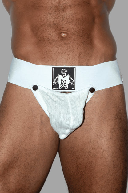 Eugene Cyclone. Jockstrap met Verwijderbare Pouch. Wit