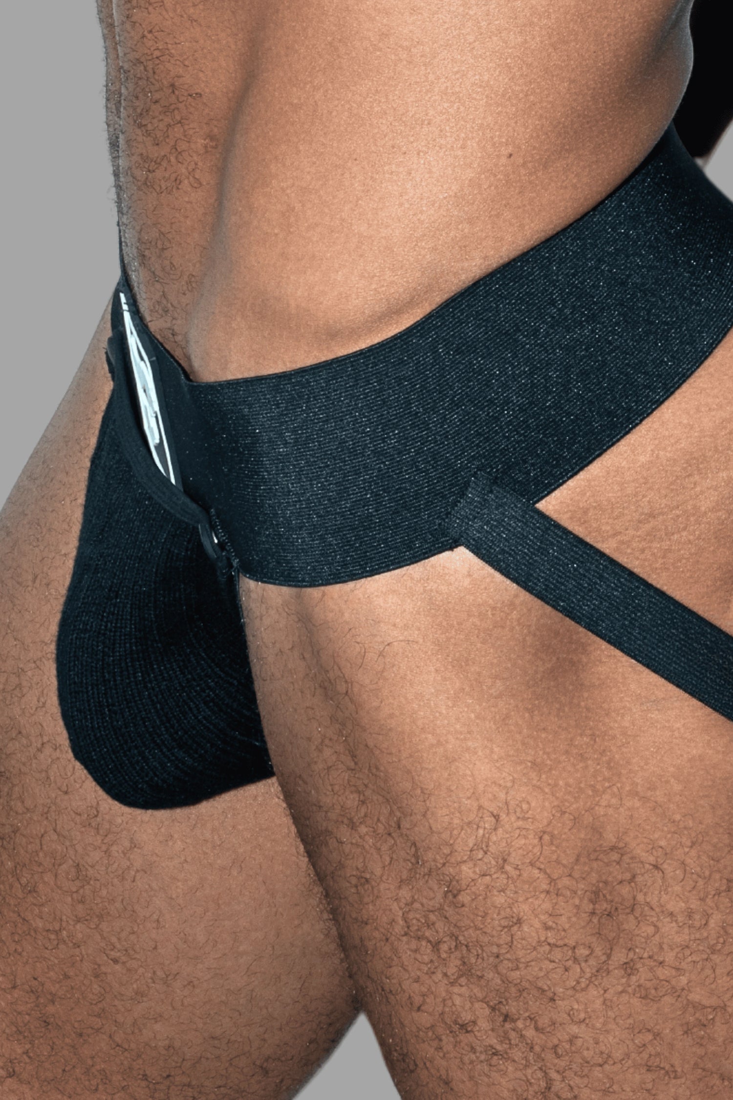 Frank Cyclone. Jockstrap mit abnehmbarem Beutel. Schwarz