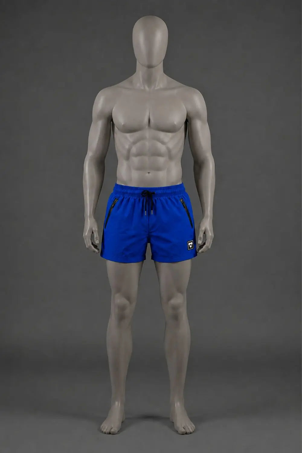 Jedd Synther Weiche Shorts mit Reißverschlusstaschen. Blau Royal