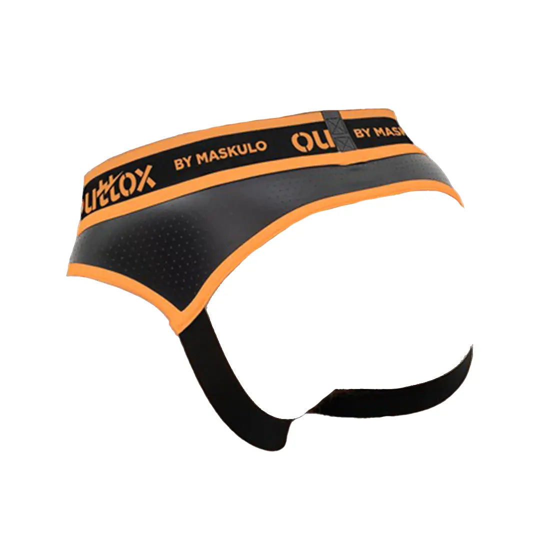 Outtox. Slip arrière ouvert avec Snap Codpiece. Orange &