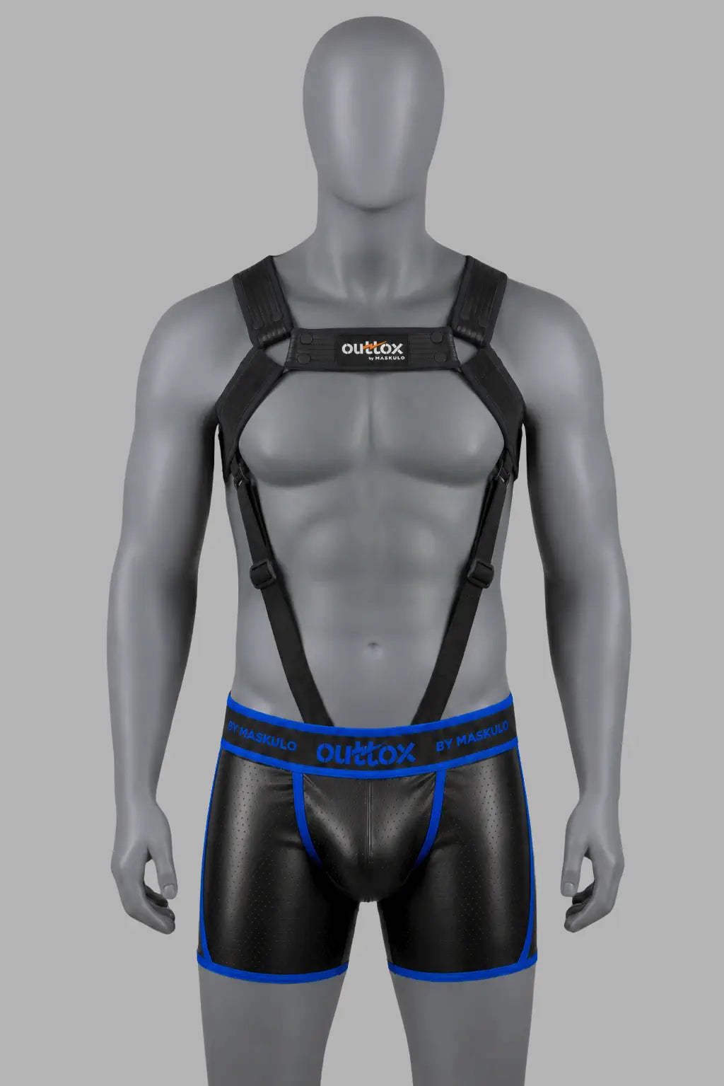 Outtox par Maskulo. Harnais de corps avec boutons-pression. Noir