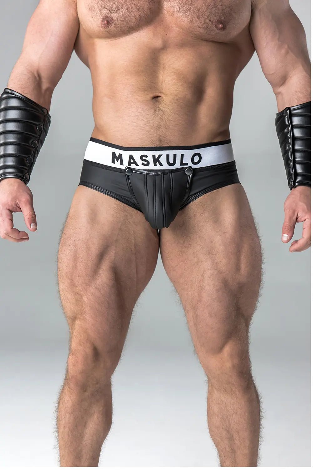 Armored. Rubber look Briefs. Detachable Pouch. Black - Maskulo - MBR108-Y1 - Maskulo EU Global Online Store