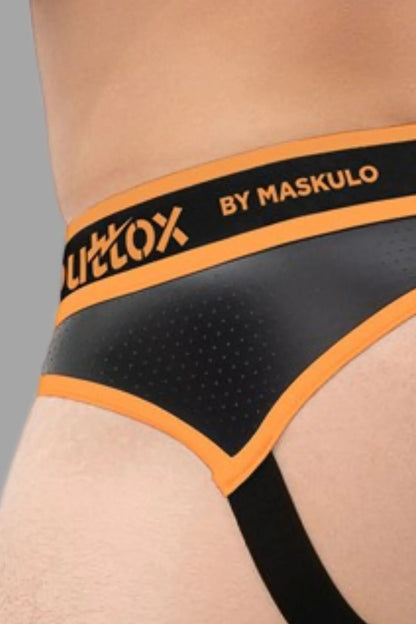 Outtox by Maskulo. Open Rear Briefs with Snap Codpiece. Orange - Outtox - XBR113 - Y1 - Maskulo Global (EU) Store