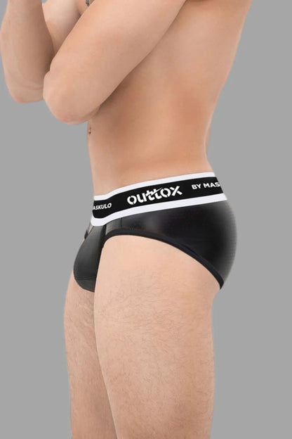 Outtox by Maskulo. Wrapped Rear Briefs with Snap Codpiece. Black - Outtox - XBR115 - Y1 - Maskulo Global (EU) Store