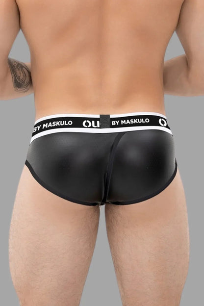 Outtox by Maskulo. Wrapped Rear Briefs with Snap Codpiece. Black - Outtox - XBR115 - Y1 - Maskulo Global (EU) Store