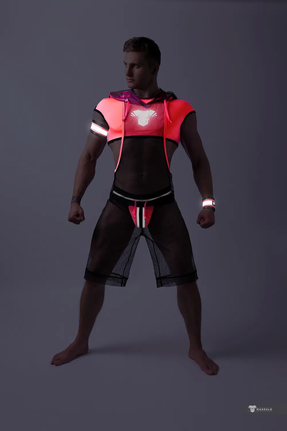 Youngero. Jockstrap with detachable codpiece. Pink Neon - Maskulo - MJS180-Y1 - Maskulo EU Global Online Store