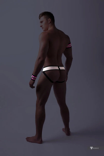 Youngero. Jockstrap with detachable codpiece. Pink Neon - Maskulo - MJS180-Y1 - Maskulo EU Global Online Store