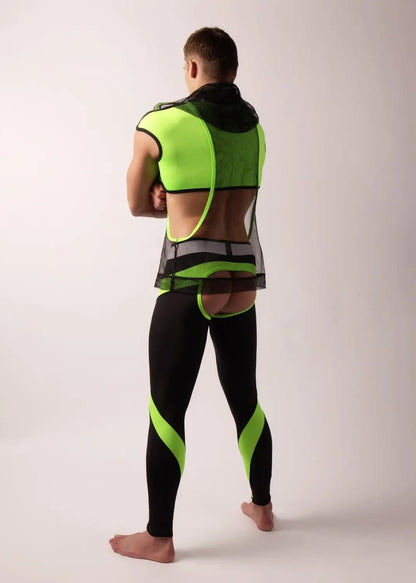 Youngero. Leggings with codpiece. Open Rear. Green Neon - Maskulo - MLG144-Y1 - Maskulo EU Global Online Store