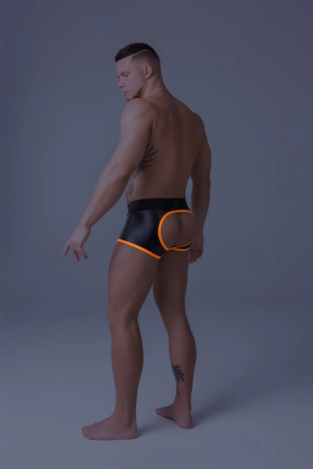 Youngero. Trunks. Mesh Codpiece. Open Rear. Orange Neon - Maskulo - MTR116-Y1 - Maskulo EU Global Online Store