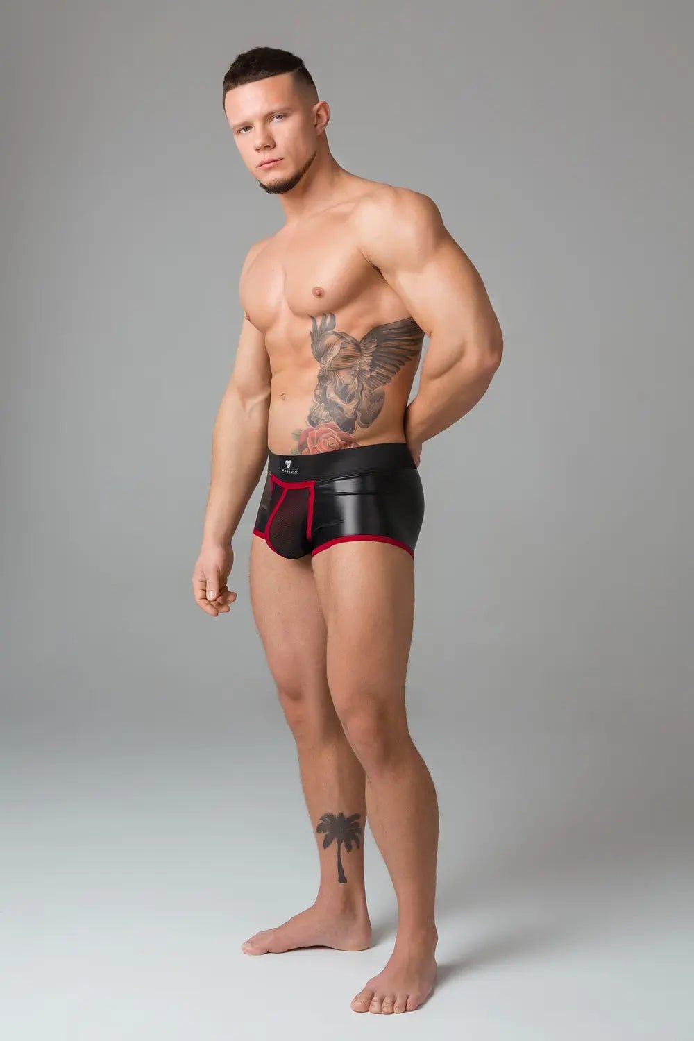 Youngero. Trunks. Mesh Codpiece. Open Rear. Red - Maskulo - MTR115-Y1 - Maskulo EU Global Online Store