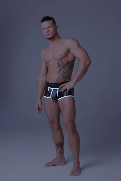 Youngero. Trunks. Mesh Codpiece. Open Rear. White Neon - Maskulo - MTR120-Y1 - Maskulo EU Global Online Store